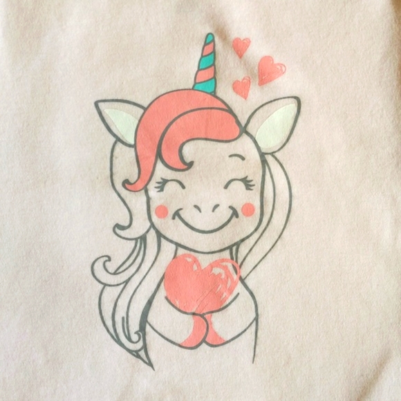 rococo unicorn graphic short sleeve bodysuit diaper shirt 24 months baby girl - Picture 2 of 5